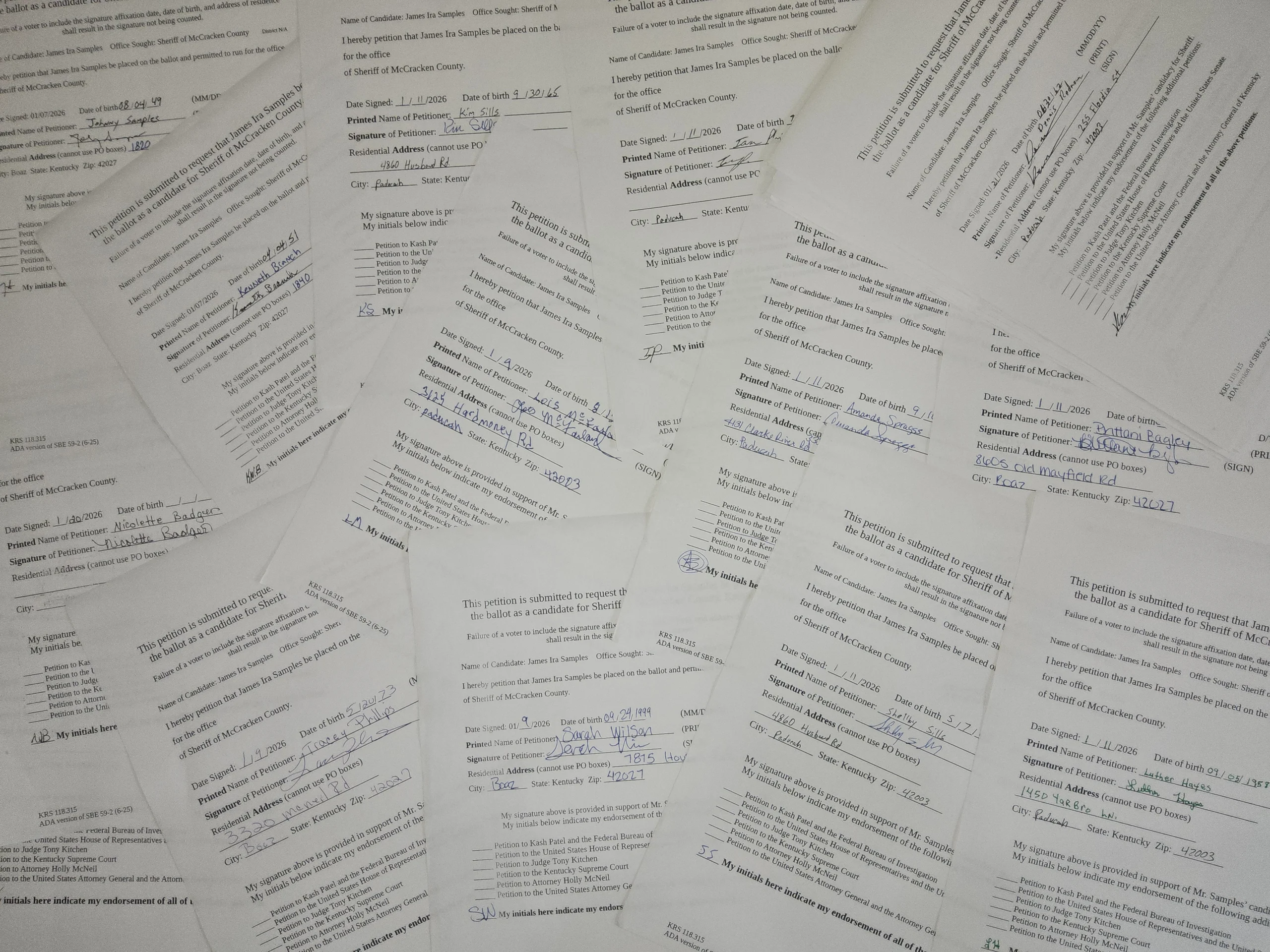 Petitioned by Hundreds of McCracken County Citizens